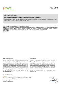Die Sprachheilpädagogik und ihre Dozentenkonferenz