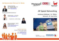JW Speed Networking - Junge Wirtschaft St. Pölten