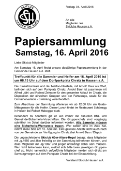 Informationen & Helfereinsatz