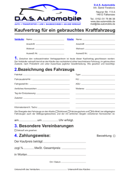 Kaufvertrag Vordruck