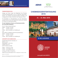 Chemiedozententagung 2016 - Gesellschaft Deutscher Chemiker