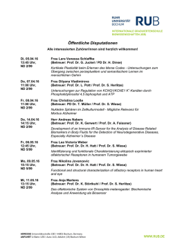 Disputationen im April/Mai 2016