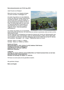 Informationen Rennvelo-Wochenende