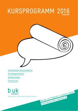 kursprogramm 2016 - buk Bildung für Unterstützte Kommunikation