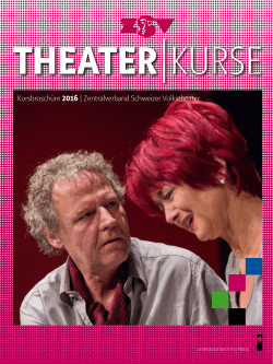 Kursbroschüre 2016 | Zentralverband Schweizer Volkstheater