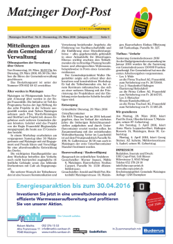 Dorfpost Nr. 06 vom 24. M&auml;rz 2016
