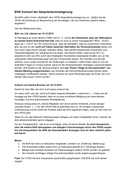 Mailverkehr von Anfang Dezember - Keine Abzockerei bei der BVK!