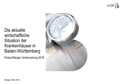 Die aktuelle wirtschaftliche Situation der Krankenhäuser in Baden