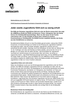 Jeder zweite Jugendliche f&uuml;hlt sich zu wenig erholt
