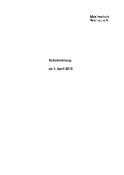 Schulordnung der Musikschule Wernau