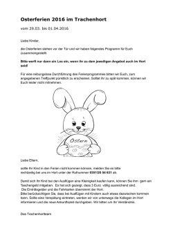 Osterferien 2016 im Trachenhort