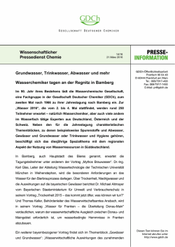 Grundwasser, Trinkwasser, Abwasser und mehr Wasserchemiker