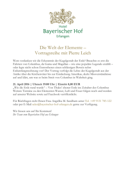 Die Welt der Elemente &ndash; Vortragsreihe mit