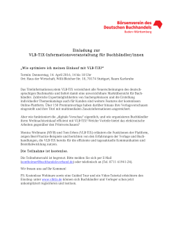 Einladung zur VLB-TIX-Informationsveranstaltung für Buchhändler