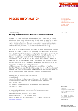 PRESSE-INFORMATION - Cornelsen Schulverlage