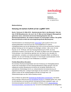 Swisslog mit starkem Auftritt auf der LogiMAT 2016