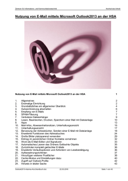Kurzhandbuch Outlook 2013