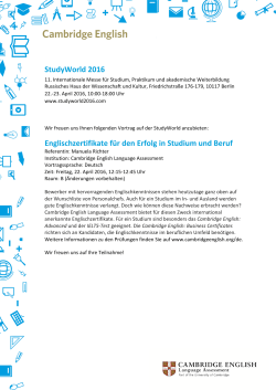 StudyWorld Berlin April 2016