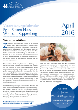 April 2016 - Stiftung Saarbrücker Altenwohnstift