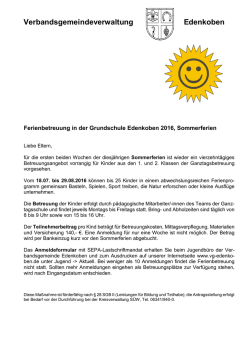 Ferienbetreuung