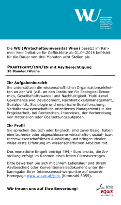 Die WU (Wirtschaftsuniversit&auml;t Wien) besetzt im Rah