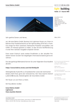 Insta Elektro GmbH MEDIEN DIALOG Halle 3.1