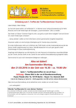 Einladung 1. TarifberaterInnentreffen