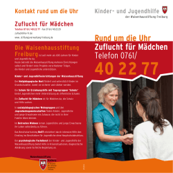 Flyer Zuflucht - Stiftungsverwaltung Freiburg