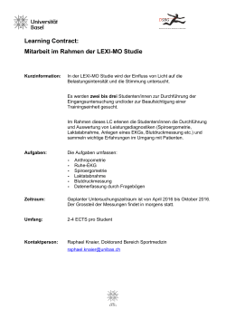 Learning Contract: Mitarbeit im Rahmen der LEXI
