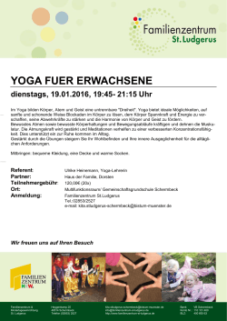 Yoga für Erwachsene - Familienzentrum Sankt Ludgerus Schermbeck