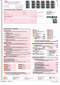Auftragsformular Ortho-Analytica