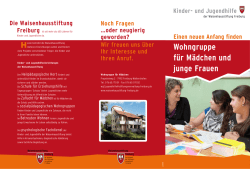 Wohngruppe f&uuml;r M&auml;dchen und junge Frauen