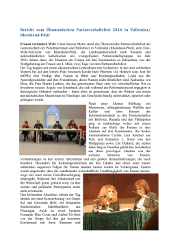Bericht vom Ökumenischen Partnerschaftsfest 2016 in Vallendar