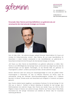 Personalie: Marc Flamme wird Geschäftsführer von gofeminin.de