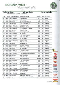 Spielplan Heim - SC Grün-Weiss Varensell - gw