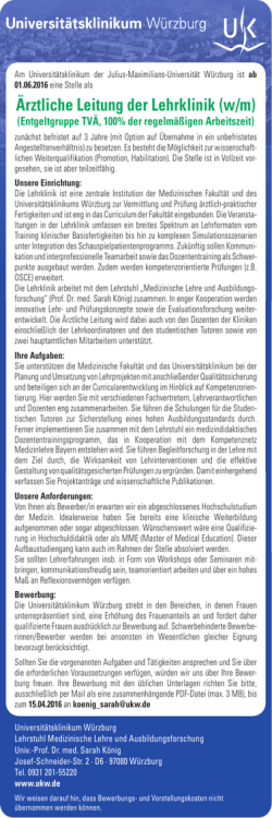 Infos - Universit&auml;tsklinikum W&uuml;rzburg