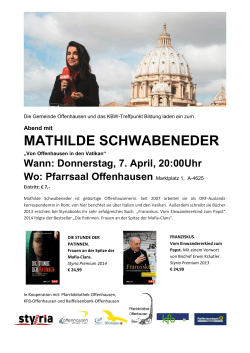 Flugblatt Plakat Schwabeneder 7 April 20 Uhr Offenhausen