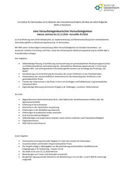 eine Versuchsingenieurin/ein Versuchsingenieur