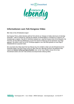 infos zum kongress-video - FeG
