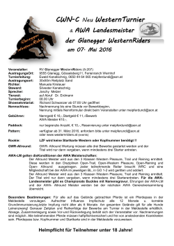 Ausschreibung CWN-C Neu & AWA LM Kärnten Glanegg 07.05.2016