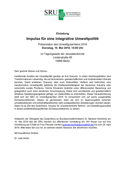 Impulse f&uuml;r eine integrative Umweltpolitik