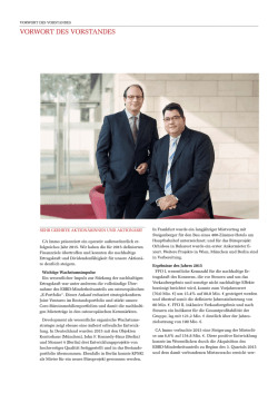 Editorial Gesch&auml;ftsbericht