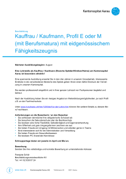 Info Ausbildung Kaufmann / Kauffrau am KSA