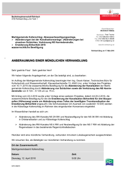 Erweiterung Birkenfeld 2016 - wasserrechtliche Bewilligung
