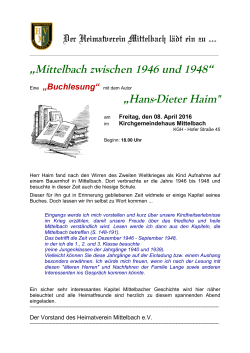 Mittelbach zwischen 1946 und 1948