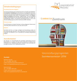 Veranstaltungsprogramm SS 2016