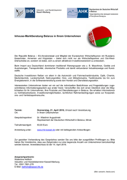 Inhouse-Marktberatung Belarus in Ihrem Unternehmen