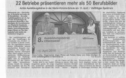 15.4.16 - Ausbildungsmesse Ottersweier - in der Maria-Victoria