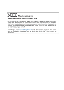 Informationsnachmittag Kaufmann/-frau EFZ 2016 Am 20. Juni 2016