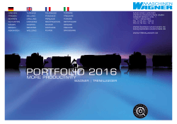 portfolio 2016 - Wagner Maschinen